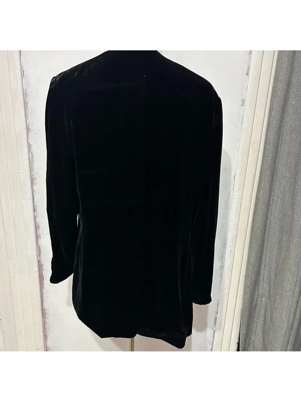 Vintage Ann Taylor Jacket Crushed Velvet Rayon Silk Sz 14 Braided Trim